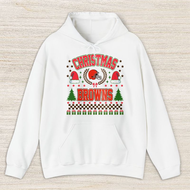 Cleveland Browns Merry Christmas NFL Gift For Fan Cute Santa Hohoho Unisex Hoodie TAS20446