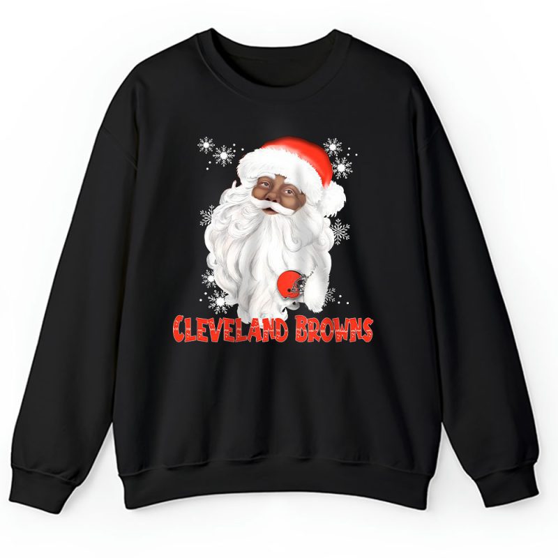 Cleveland Browns Merry Christmas NFL Gift For Fan Cute Santa Hohoho Unisex Sweatshirt TAH20413