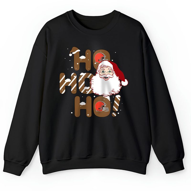 Cleveland Browns Merry Christmas NFL Gift For Fan Cute Santa Hohoho Unisex Sweatshirt TAH20418