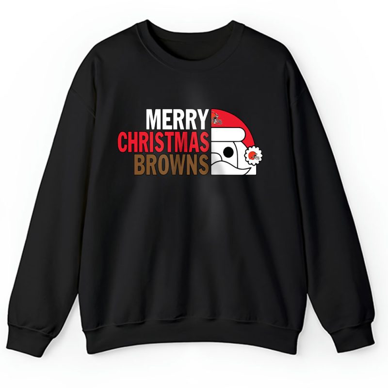 Cleveland Browns Merry Christmas NFL Gift For Fan Cute Santa Hohoho Unisex Sweatshirt TAH20421