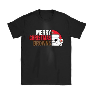 Cleveland Browns Merry Christmas NFL Gift For Fan Cute Santa Hohoho Unisex T-Shirt Cotton Tee TAT20421