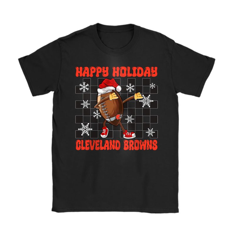 Cleveland Browns Merry Christmas NFL Gift For Fan Rugby Ball Unisex T-Shirt Cotton Tee TAT20422