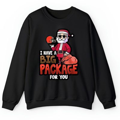 Cleveland Browns Merry Christmas NFL Santa Gift I Have A Big Package For You Unisex Sweatshirt TAH20414