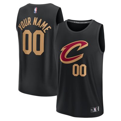 Cleveland Cavaliers Fast Break Custom Jersey - Black - Statement Edition