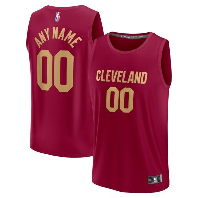 Cleveland Cavaliers Fast Break Custom Jersey - Wine - Icon Edition