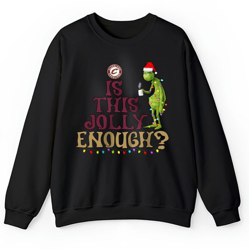 Cleveland Cavaliers Merry Christmas NBA Gift For Fan Cute Grinch Unisex Sweatshirt TAH21371