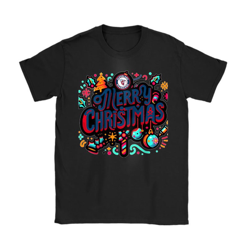 Cleveland Guardians Merry Christmas MLB Gift For Fan Christmas Funny Unisex T-Shirt Cotton Tee TAT21373