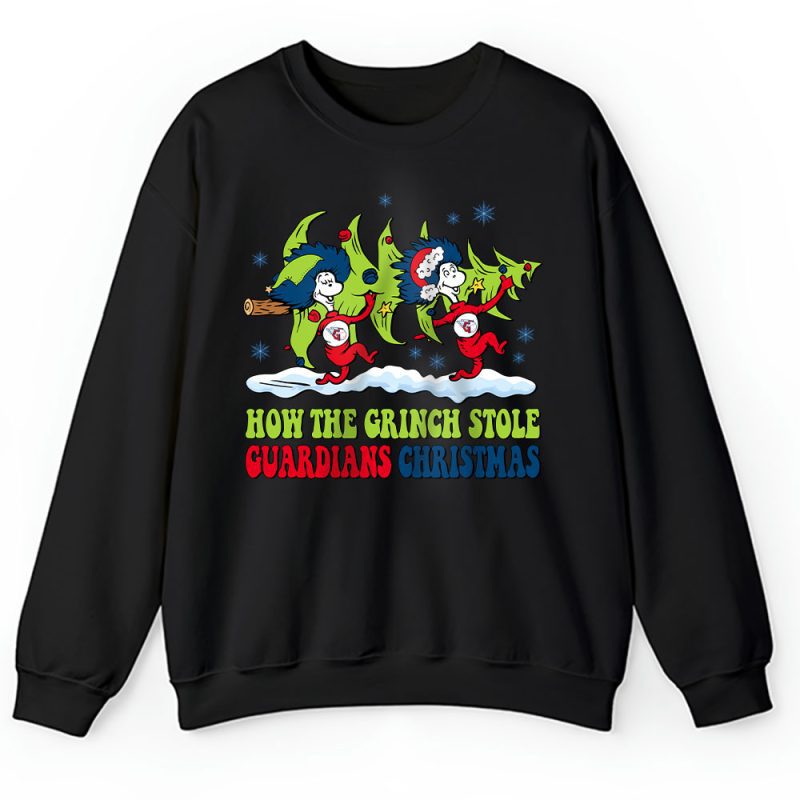 Cleveland Guardians Merry Christmas MLB Gift For Fan Cute Grinch Unisex Sweatshirt TAH21696