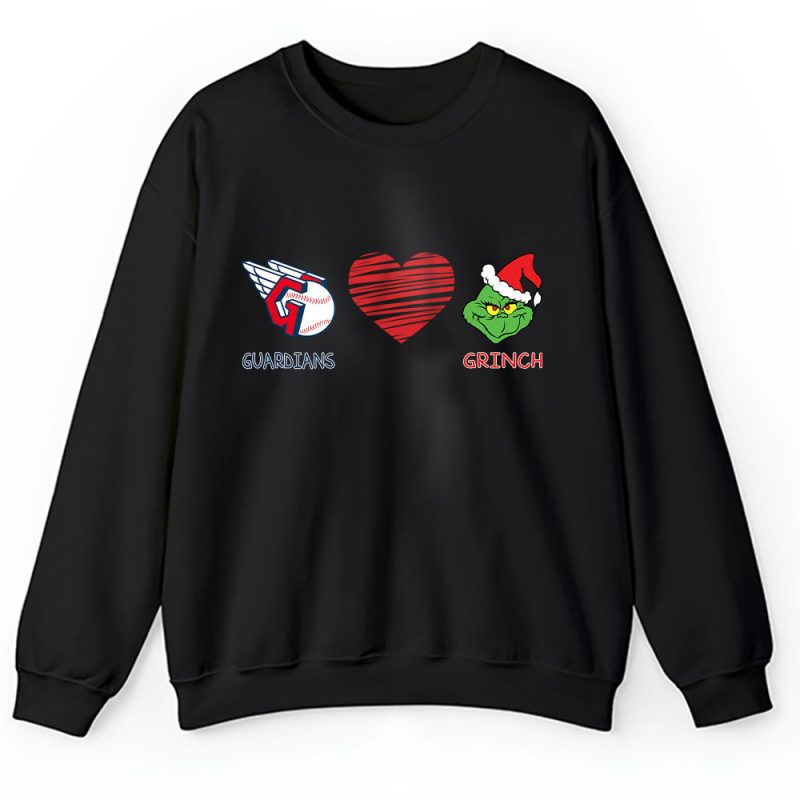 Cleveland Guardians Merry Christmas MLB Gift For Fan Cute Grinch Unisex Sweatshirt TAH21698