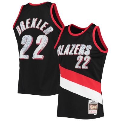 Clyde Drexler Portland Trail Blazers 1991/92 Hardwood Classics NBA 75th Anniversary Diamond Swingman Jersey - Black