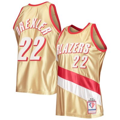 Clyde Drexler Portland Trail Blazers 75th Anniversary 1991/92 Hardwood Classics Swingman Jersey - Gold