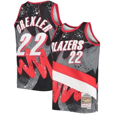 Clyde Drexler Portland Trail Blazers Hardwood Classics 1991/92 Hyper Hoops Swingman Jersey - Black