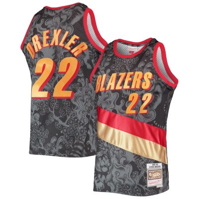 Clyde Drexler Portland Trail Blazers Hardwood Classics 1991/92 Lunar New Year Swingman Jersey - Black