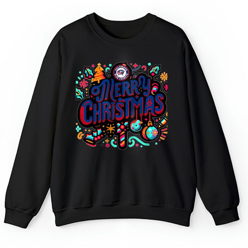 Columbus Blue Jackets Merry Christmas NHL Gift For Fan Christmas Funny Unisex Sweatshirt TAH21347