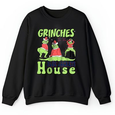 Columbus Blue Jackets Merry Christmas NHL Gift For Fan Cute Grinch Unisex Sweatshirt TAH21665