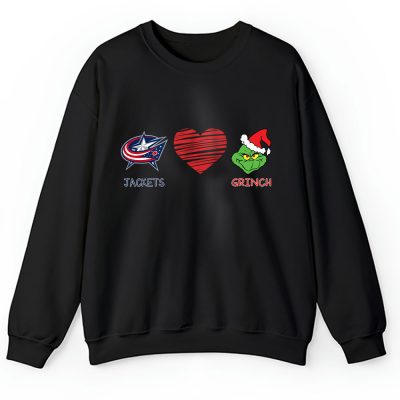 Columbus Blue Jackets Merry Christmas NHL Gift For Fan Cute Grinch Unisex Sweatshirt TAH21666