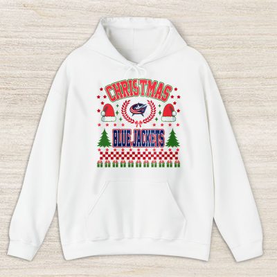 Columbus Blue Jackets Merry Christmas NHL Gift For Fan Cute Santa Hohoho Unisex Hoodie TAS21667