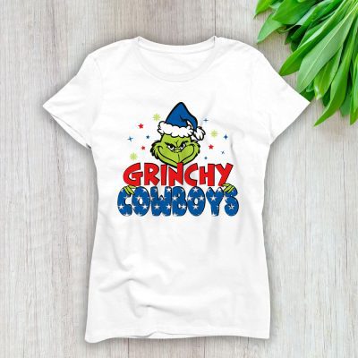 Dallas Cowboys Merry Christmas NFL Gift For Fan Cute Grinch Lady T-Shirt Women Tee LTL20479