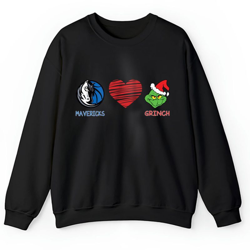 Dallas Mavericks Merry Christmas NBA Gift For Fan Cute Grinch Unisex Sweatshirt TAH21710