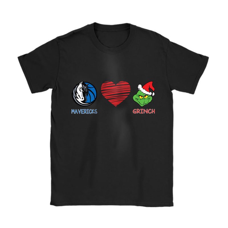 Dallas Mavericks Merry Christmas NBA Gift For Fan Cute Grinch Unisex T-Shirt Cotton Tee TAT21710