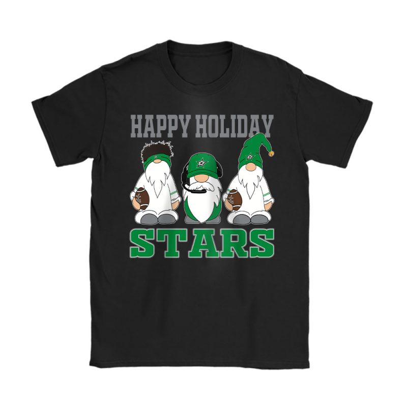 Dallas Stars Merry Christmas NHL Gift For Fan Christmas Gnomes Unisex T-Shirt Cotton Tee TAT21389