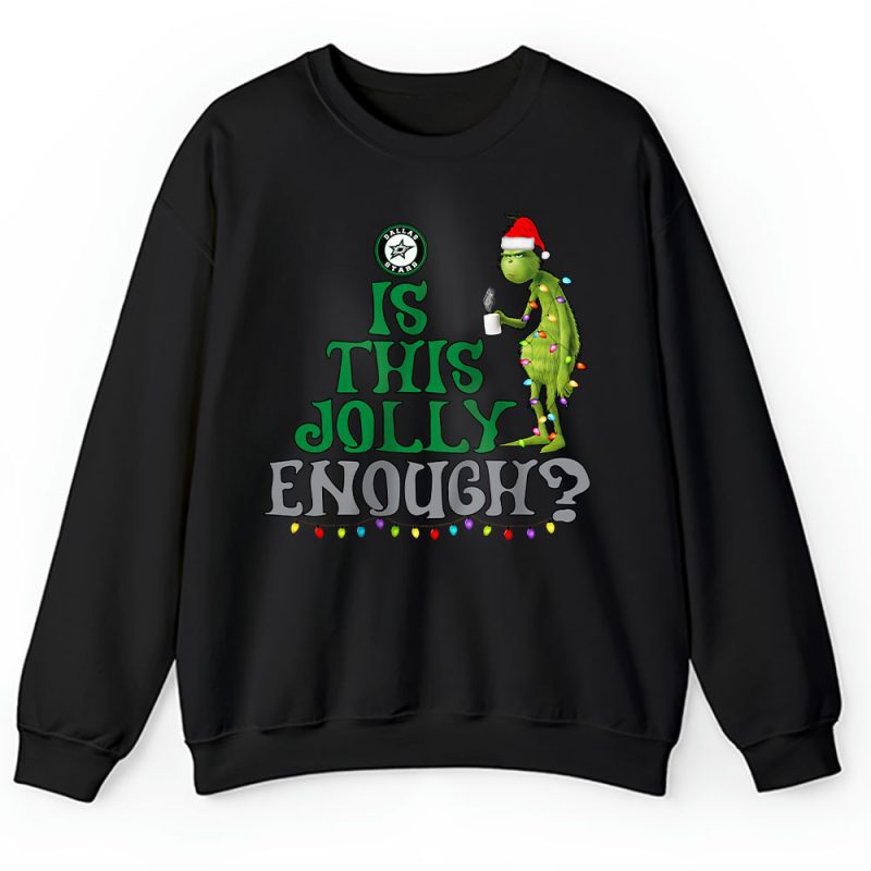 Dallas Stars Merry Christmas NHL Gift For Fan Cute Grinch Unisex Sweatshirt TAH21388