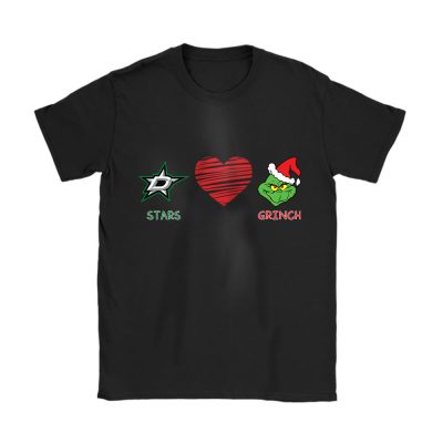 Dallas Stars Merry Christmas NHL Gift For Fan Cute Grinch Unisex T-Shirt Cotton Tee TAT21714