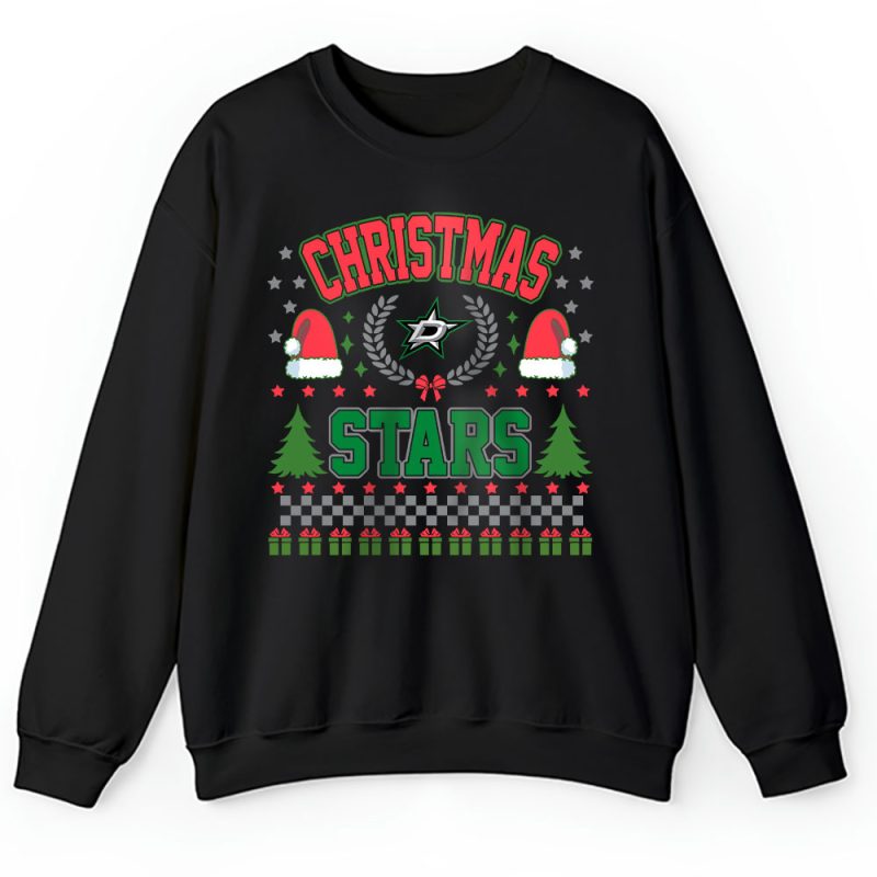 Dallas Stars Merry Christmas NHL Gift For Fan Cute Santa Hohoho Unisex Sweatshirt TAH21715