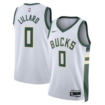 Damian Lillard Milwaukee Bucks Fear The Deer Swingman Player Jersey - Association Edition - White