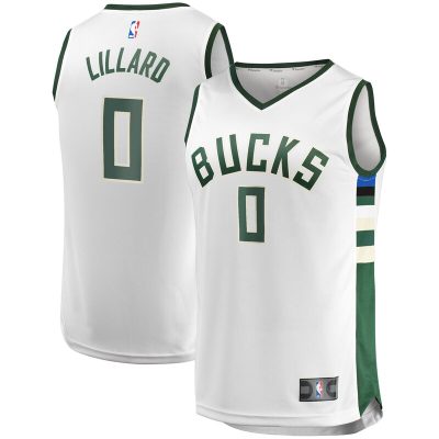 Damian Lillard Milwaukee Bucks Men's Fast Break Player Jersey - Association Edition - White