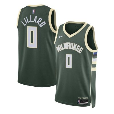 Damian Lillard Milwaukee Bucks Swingman Jersey - Icon Edition - Hunter Green