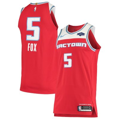 De'Aaron Fox Sacramento Kings Badge Jersey - City Edition - Red