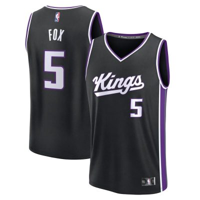 De'Aaron Fox Sacramento Kings Fast Break Replica Player Jersey - Icon Edition - Black