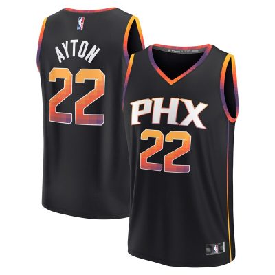 Deandre Ayton Phoenix Suns Fast Break Replica Player Jersey - Statement Edition - Black