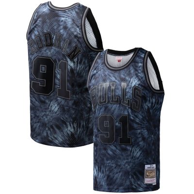 Dennis Rodman Chicago Bulls Hardwood Classics 1995/96 Tie-Dye Swingman Jersey - Black