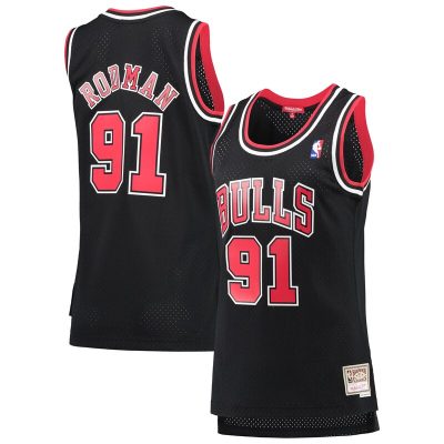 Dennis Rodman Chicago Bulls Women's Hardwood Classics Swingman Jersey - Black