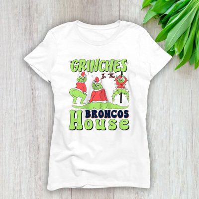 Denver Broncos Merry Christmas NFL Gift For Fan Cute Grinch Lady T-Shirt Women Tee LTL20512