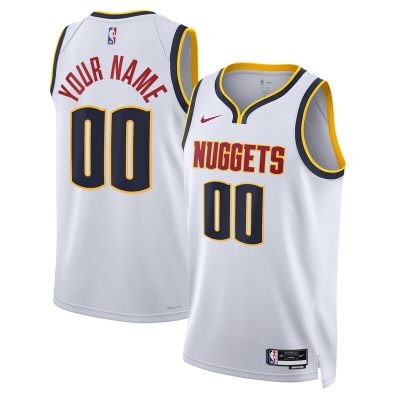 Denver Nuggets Swingman Custom Jersey White - Association Edition