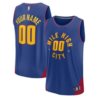 Denver Nuggets Youth Fast Break Replica Custom Jersey - Statement Edition - Blue