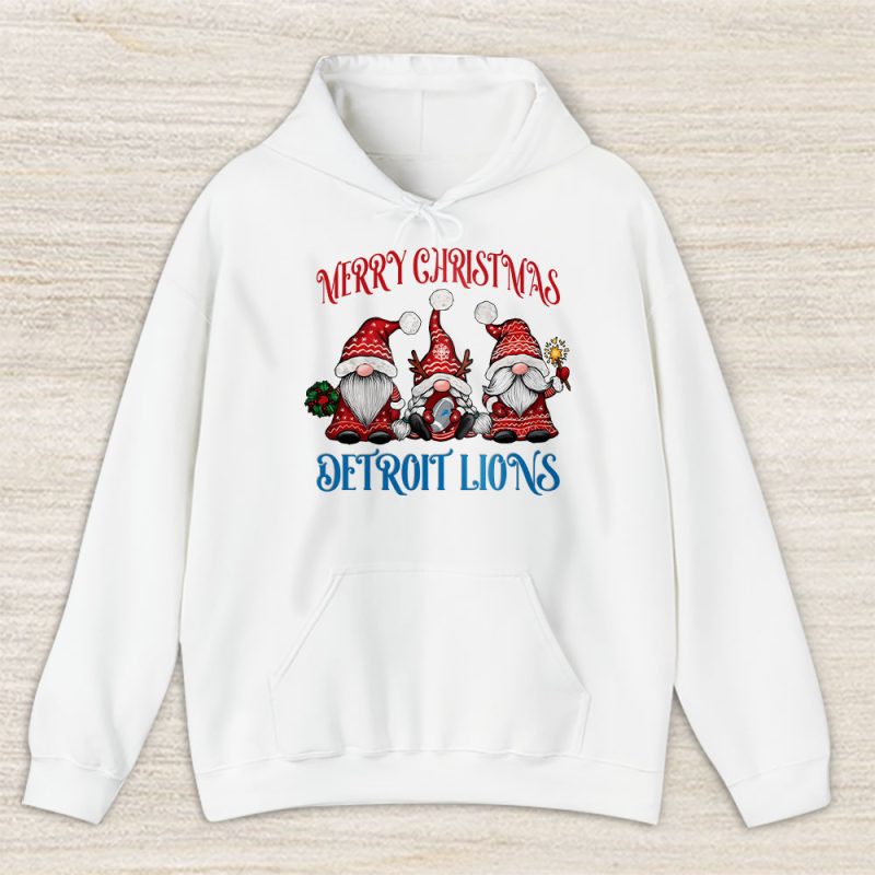 Detroit Lions Merry Christmas NFL Gift For Fan Christmas Gnomes Unisex Hoodie TAS20533