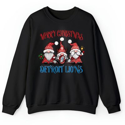 Detroit Lions Merry Christmas NFL Gift For Fan Christmas Gnomes Unisex Sweatshirt TAH20533