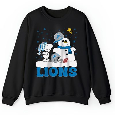 Detroit Lions Merry Christmas NFL Gift For Fan Christmas Snoopy And Snow Man Unisex Sweatshirt TAH20542