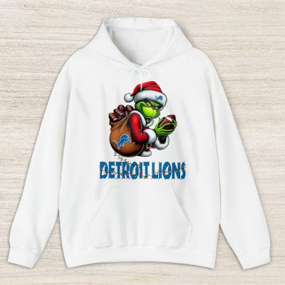 Detroit Lions Merry Christmas NFL Gift For Fan Cute Grinch Unisex Hoodie TAS20524