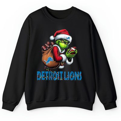 Detroit Lions Merry Christmas NFL Gift For Fan Cute Grinch Unisex Sweatshirt TAH20524