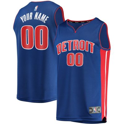 Detroit Pistons Fast Break Custom Replica Jersey Blue - Icon Edition