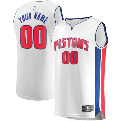 Detroit Pistons Fast Break Custom Replica Jersey White - Association Edition