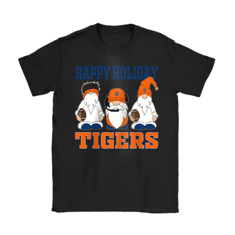 Detroit Tigers Merry Christmas MLB Gift For Fan Christmas Gnomes Unisex T-Shirt Cotton Tee TAT21398