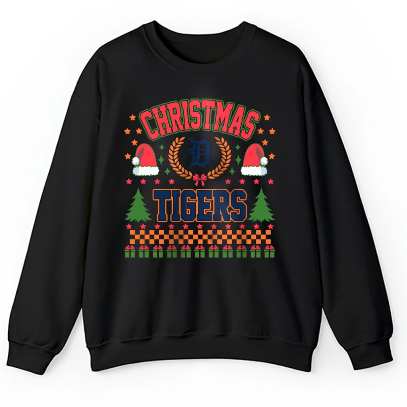 Detroit Tigers Merry Christmas MLB Gift For Fan Cute Santa Hohoho Unisex Sweatshirt TAH21727