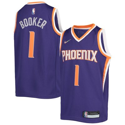 Devin Booker Phoenix Suns Youth 2021/22 Diamond Swingman Jersey - Icon Edition - Purple