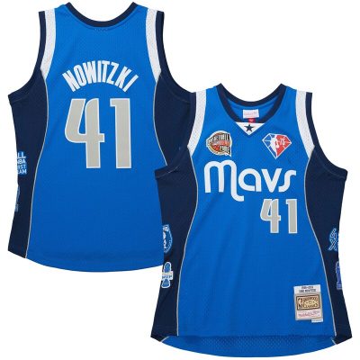 Dirk Nowitzki Dallas Mavericks Hall of Fame Class of 2023 Throwback Swingman Jersey - Blue